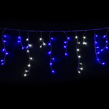 20M Christmas Lights Icicle Light 800 LED Blue White Decor Jingle Jollys - 0