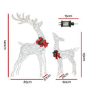 2 PCS Christmas Lights 170 LED Fairy Light Reindeer Decorations Jingle Jollys-2