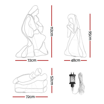 1.12M Christmas Lights Motif 552 LED Rope Light Outdoor Decoration Jingle Jollys - 0