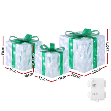 3 PCS Christmas Lights 70 LED Fairy Light Gift Box Jingle Jollys - 0