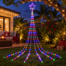 Jingle Jollys 3m Solar Christmas Lights Outdoor Fairy Waterfall Star Multicolour-1