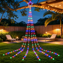 Jingle Jollys 3m Solar Christmas Lights Outdoor Fairy Waterfall Star Multicolour-4