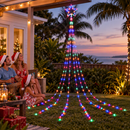 Jingle Jollys 3m Solar Christmas Lights Outdoor Fairy Waterfall Star Multicolour-6