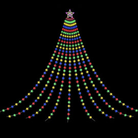 Jingle Jollys 3.8M Christmas Lights Waterfall String Light 340 LED - 0