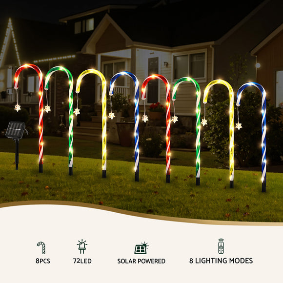 Jingle Jollys 8 PCS Christmas Lights Path Ground Light Garden Decorations 72 LED