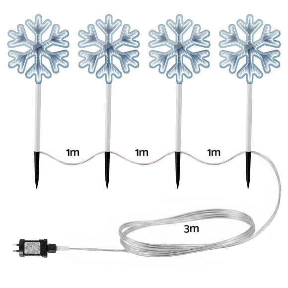 Jingle Jollys 4 Pack Christmas Lights Path Lights Garden Decoration Outdoor Pathway Lighting