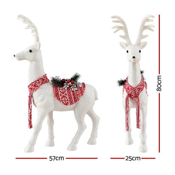 Jingle Jollys Christmas Reindeer 80cm Glitter Deer Ornaments Party Decorations - 0
