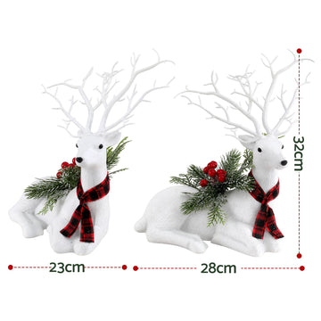 Jingle Jollys Christmas Reindeer 32cm Glitter Deer Ornaments Party Decorations - 0