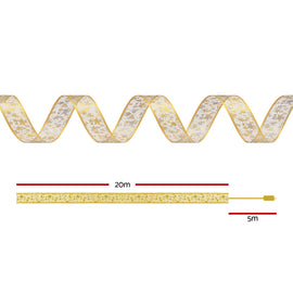 Jingle Jollys 20M Christmas Lights Fairy Ribbon Light 200 LED Xmas Decor Golden - 0