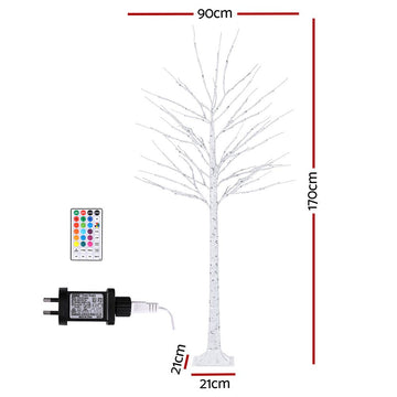 Jingle Jollys Christmas Tree 1.7m Twigs 120 RGB LED Lights Xmas Trees Decoration - 0