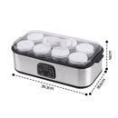 Devanti Yoghurt Maker Machine with 8x180ml Glass Cups Temp Control Black-3