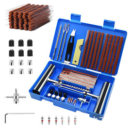 A 58 - piece set Blue Heavy - Duty Tubeless Tyre Repair Kit - Emergency Puncture Plug Set for Cars, Motorcycles & ATVs - RnR Galore