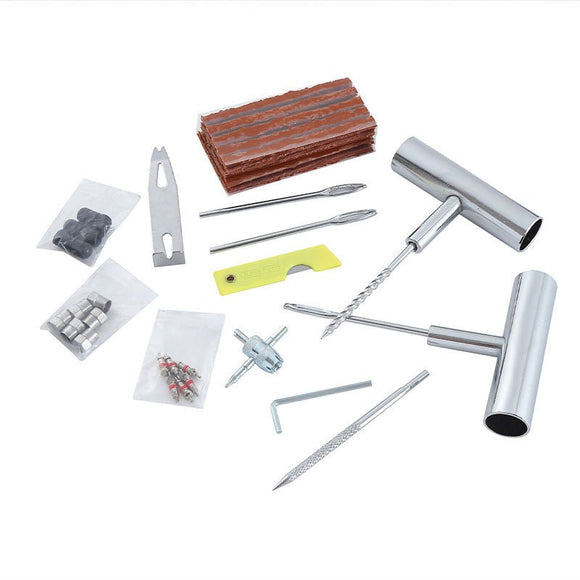 A 58 - piece set Blue Heavy - Duty Tubeless Tyre Repair Kit - Emergency Puncture Plug Set for Cars, Motorcycles & ATVs - RnR Galore