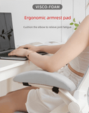 A pair of Memory Foam Chair Armrest Pads Curved Elbow Support Cushion Pink Ergonomic Pressure Relief Cover for Office Gaming Chair WFH Setup - RnR Galore