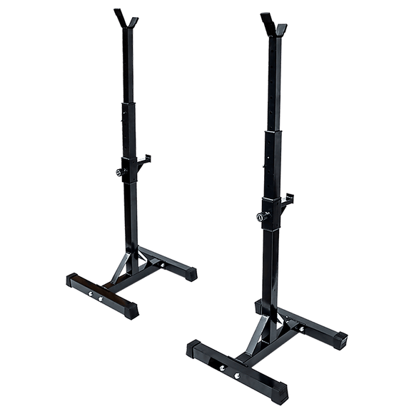 Adjustable Squat Rack Pair Steel Barbell Bench Press Stands Gym Home - RnR Galore