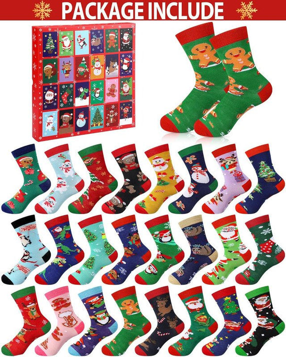 Advent Calendar 2025 Adult Men 24 Days of Christmas Cotton Socks US 7 - 13 Fun Christmas Sock Advent Calendar for Men Funny Gifts for Dad Boyfriend Husband Brother Random Socks Gift Box - RnR Galore