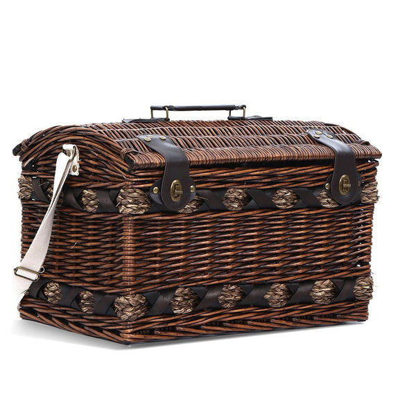 Alfresco 4 Person Picnic Basket Set Insulated Storage Blanket - RnR Galore