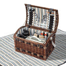 Alfresco 4 Person Picnic Basket Set Insulated Storage Blanket - RnR Galore