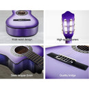 Alpha 34 Inch Classical Guitar Wooden Body Nylon String w/ Stand Beignner Purple - RnR Galore