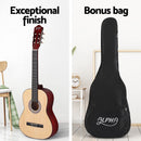 Alpha 39 Inch Classical Guitar Wooden Body Nylon String Beginner Gift Natural - RnR Galore