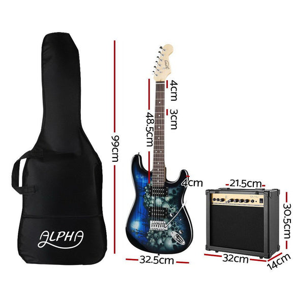 Alpha 41 Inch Electirc Guitar Humbucker Pickup Switch Amplifier Black - RnR Galore