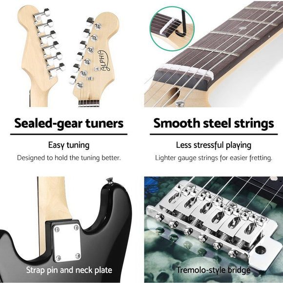 Alpha 41 Inch Electirc Guitar Humbucker Pickup Switch Amplifier Black - RnR Galore