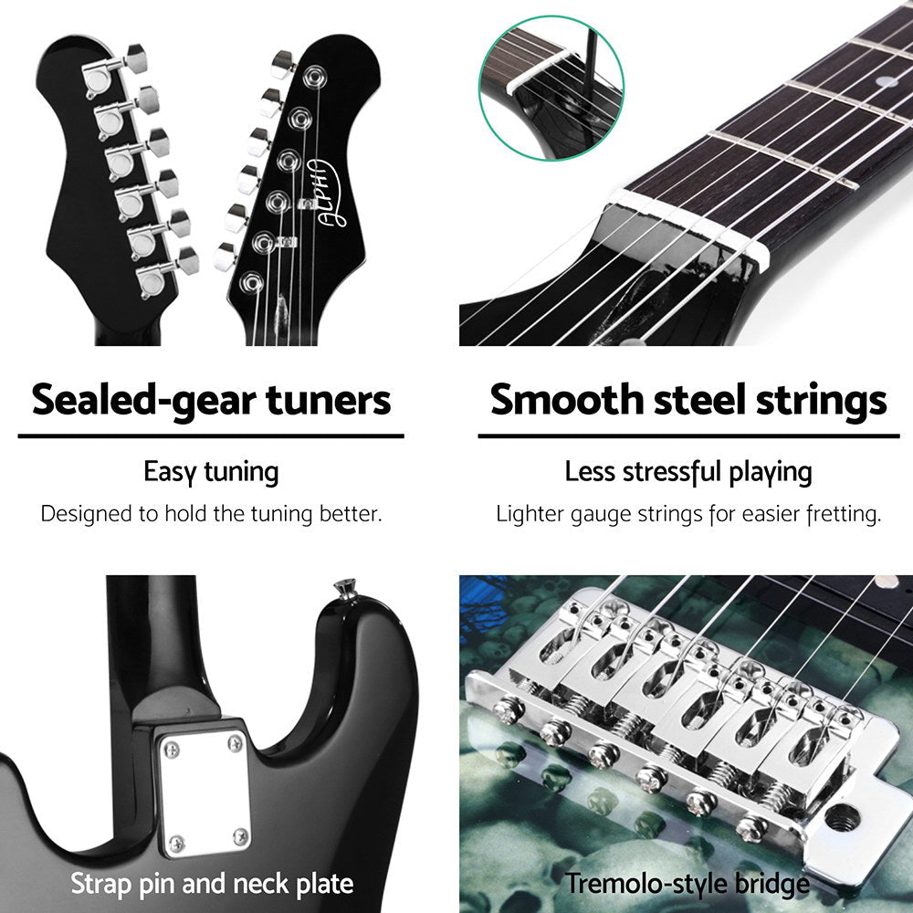 Alpha String Music Instruments Alpha Electric Guitar Music String Instrument 20W Amplifier - RnR Galore