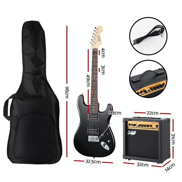 Alpha Electric Guitar Music String Instrument 20W Amplifier Black - RnR Galore