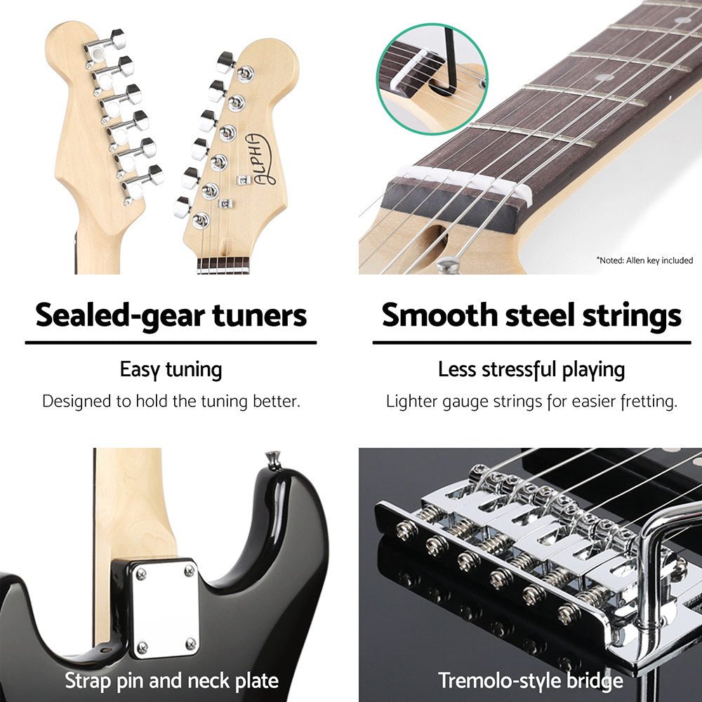 Alpha Electric Guitar Music String Instrument 20W Amplifier Black - RnR ...