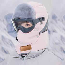 Anti - Fog Thermal Cycling hat - Reflective Safety & Voice Amplification(pink) - RnR Galore