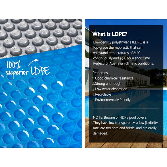 Aquabuddy Pool Cover 500 Micron 10.5x4.2m Silver Swimming Pool Solar Blanket 5.5m Roller - RnR Galore