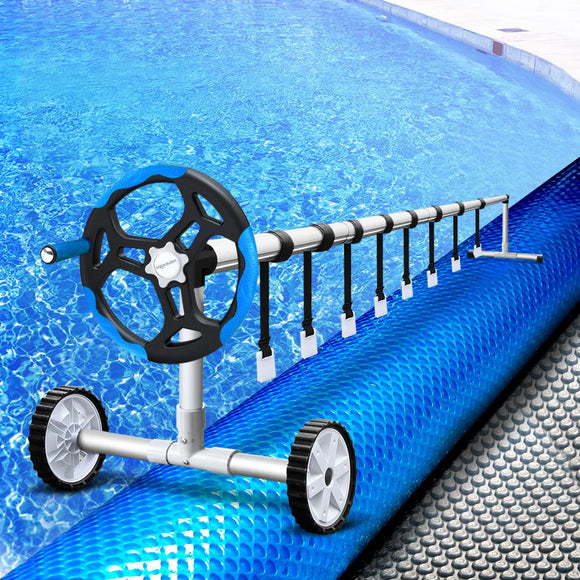 Aquabuddy Pool Cover 500 Micron 10.5x4.2m Swimming Pool Solar Blanket 5.5m Blue Roller - RnR Galore