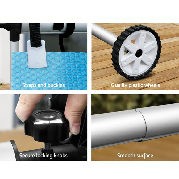 Aquabuddy Pool Cover 500 Micron 8.5x4.2m Silver Swimming Pool Solar Blanket 5.5m Blue Roller - RnR Galore