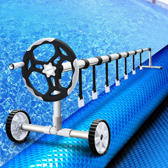 Aquabuddy Pool Cover 500 Micron 8x4.2m Blue Swimming Pool Solar Blanket 5.5m Roller - RnR Galore