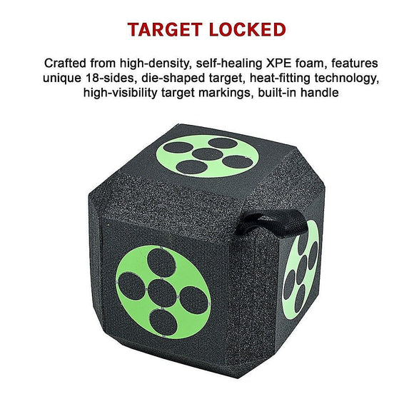 Archery 3D Dice Target Cube Reusable 18 Sides 23CM Self Healing XPE Foam Target - RnR Galore