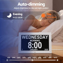 Artiss 10" Digital Day Clock Alarm Calendar Dementia Date Week Desk Clocks White - RnR Galore