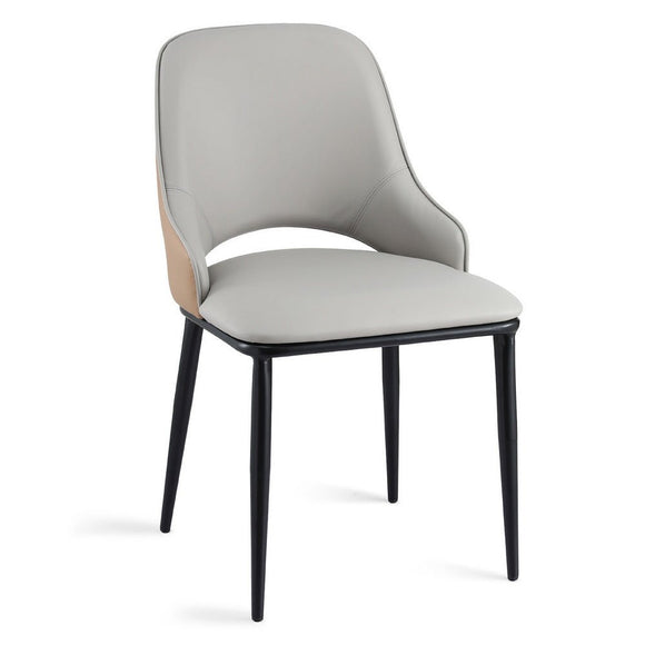Artiss 1x Dining Chair Hollow PU Leather Kitchen Lounge Cafe Accent Chairs Grey - RnR Galore