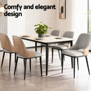 Artiss 1x Dining Chair Hollow PU Leather Kitchen Lounge Cafe Accent Chairs Grey - RnR Galore