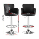 Artiss 1x Leather Bar Stools Swivel Adjustable Gas Lift PU Counter Chairs Black - RnR Galore