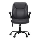 Artiss 2 Point Massage Office Chair Leather Mid Back Grey - RnR Galore