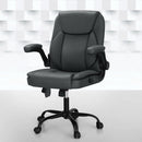 Artiss 2 Point Massage Office Chair Leather Mid Back Grey - RnR Galore