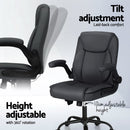 Artiss 2 Point Massage Office Chair Leather Mid Back Grey - RnR Galore