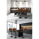 Artiss 2x Bar Stools Gas Lift Leather All Black - RnR Galore
