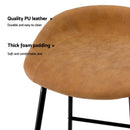 Artiss 2x Bar Stools Kitchen Dining Chairs Counter Stool PU Leather Metal Brown - RnR Galore