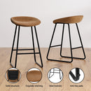 Artiss 2x Bar Stools Kitchen Dining Chairs Counter Stool PU Leather Metal Brown - RnR Galore