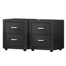 Artiss 2X Bedside Table 2 Drawers Fabric - CADEN Charcoal - RnR Galore