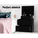 Artiss 2X Bedside Table 2 Drawers Lift - up Storage Black - RnR Galore