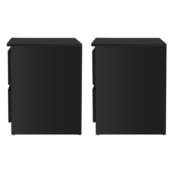 Artiss 2x Bedside Table 2 Drawers - PEPE Black - RnR Galore