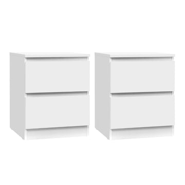 Artiss 2x Bedside Table 2 Drawers - PEPE White - RnR Galore