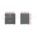 Artiss 2X Bedside Table 2 Drawers Side Table Fabric - CADEN Grey - RnR Galore